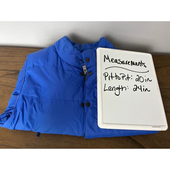 American Eagle Outfitters Down Vest Womens Medium Blue Flannel Lined Puffer - Picture 11 of 11